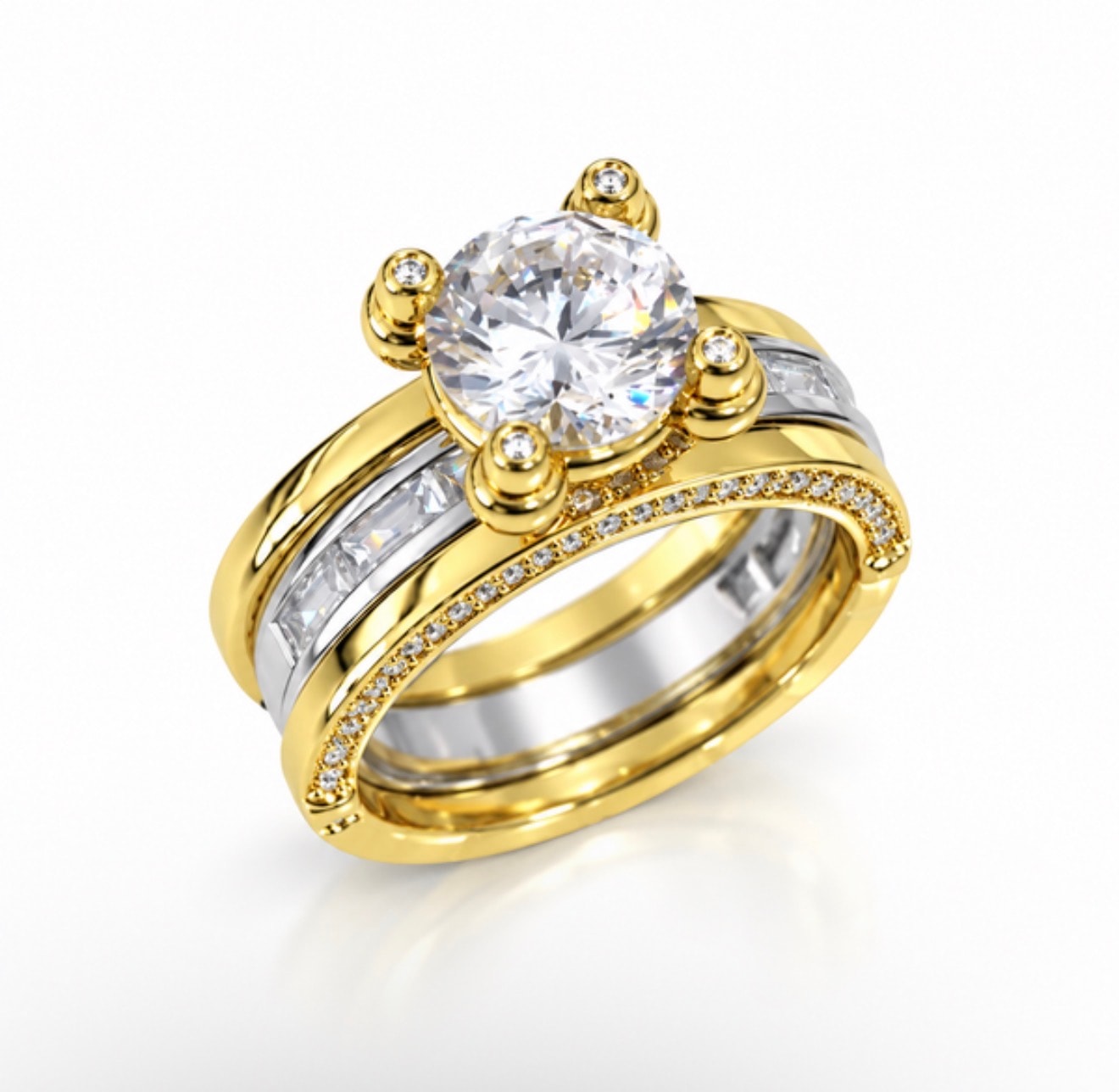 π Dual-Band Ring β Gold & Silver
