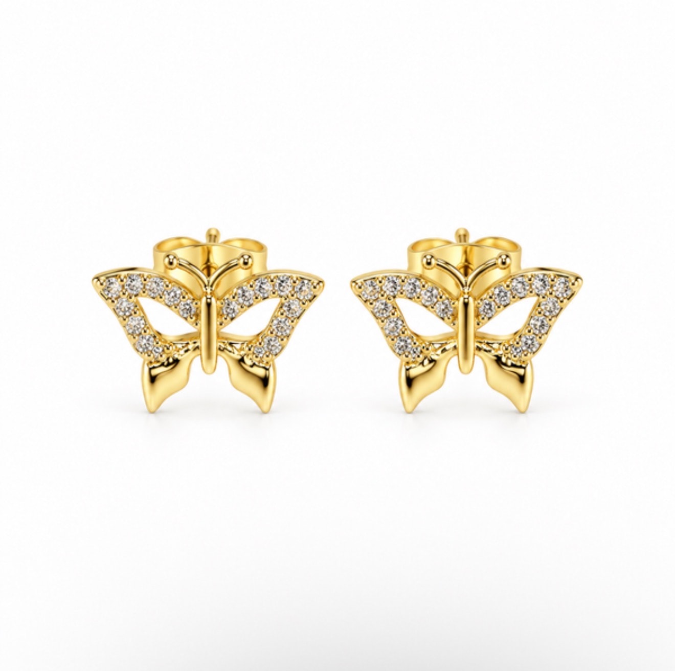 Crystal Butterfly Stud Earrings