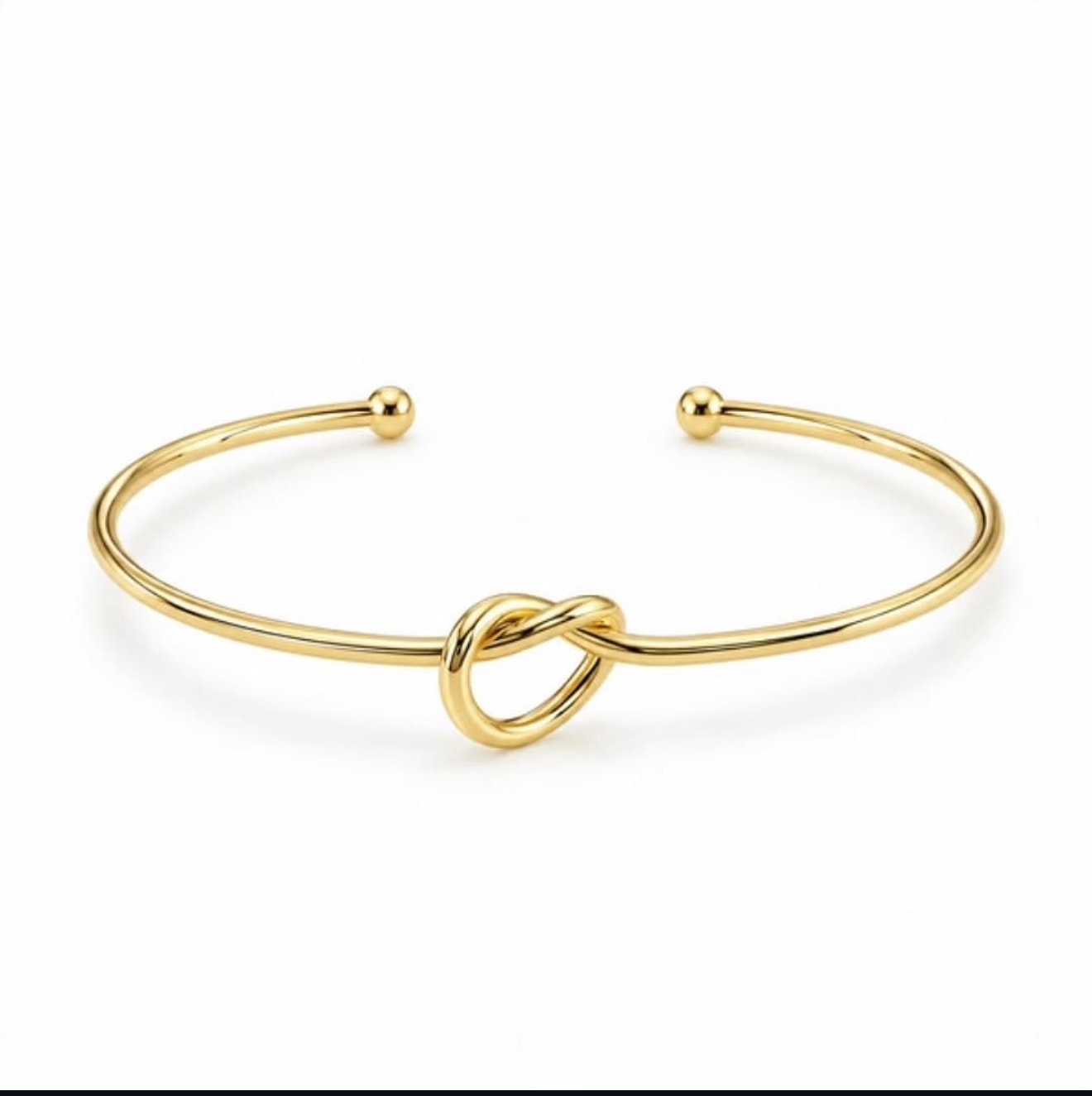 Gold knot Bangle - Elegant Crossover Design Bracelet✨